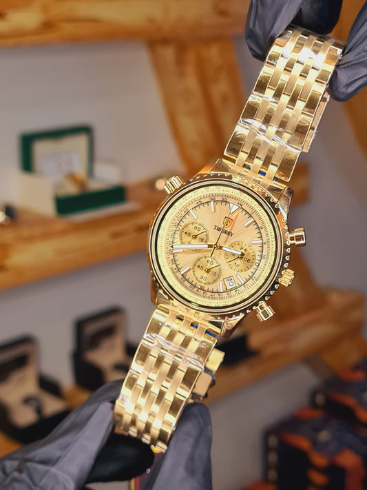 Timekey Luxury Gold Chronograph Style Watch